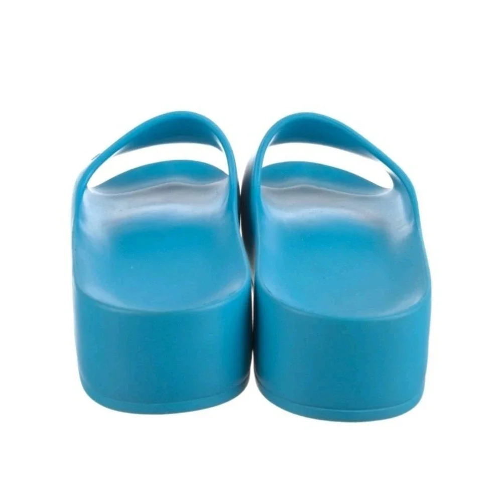Balenciaga Mono‎ Chunky Platform Rubber Slides Sandals Pool Beach Logo Women's 9 - Picture 3 of 4